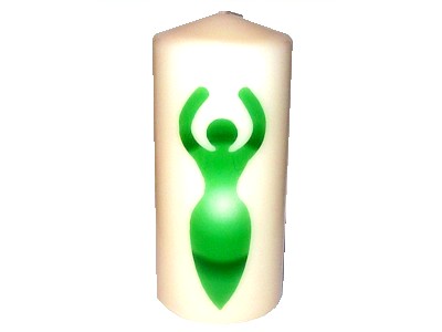 15cm Goddess Candle Green